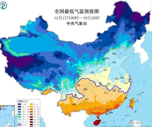 今晚杭州将降到0.1℃！寒潮蓝色预警