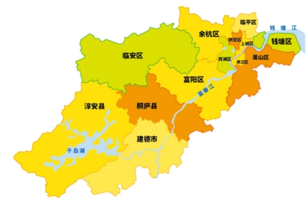杭州行政区划分图