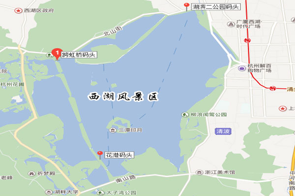 环湖游码头分布