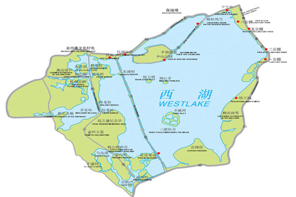 西湖游船码头分布