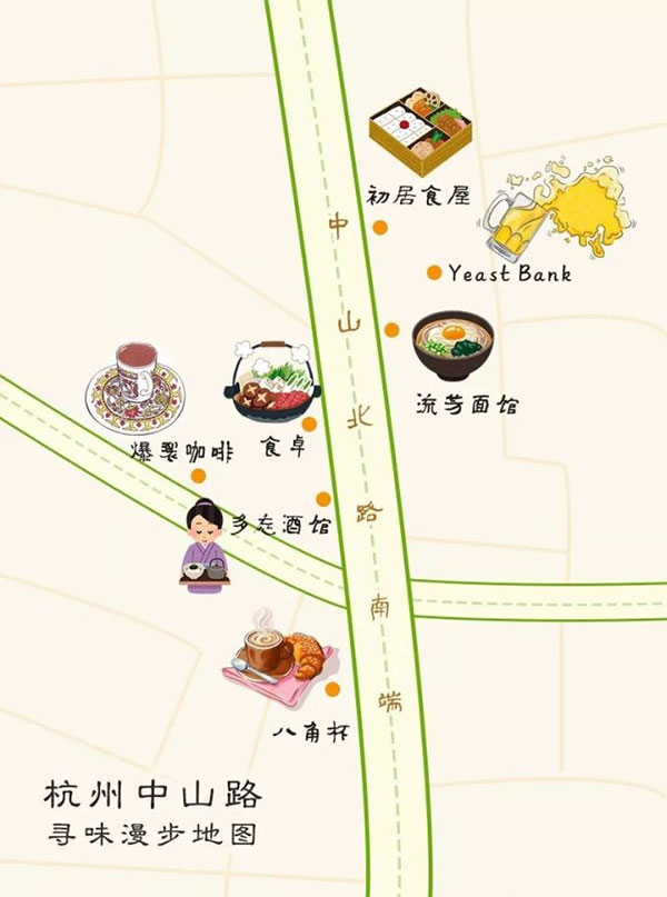 中山北路南端觅食地图
